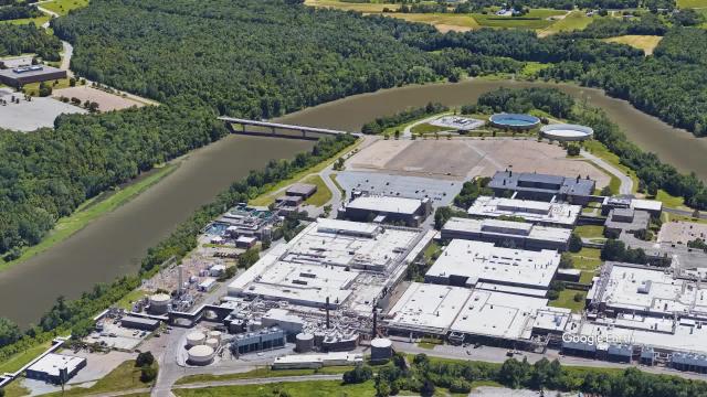 Aerial view of Globalfoundries facility in Essex Junction, Vermont