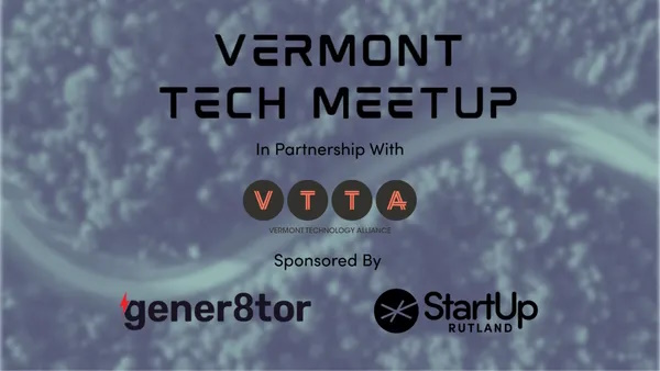 Tech Meetup event title with logos
